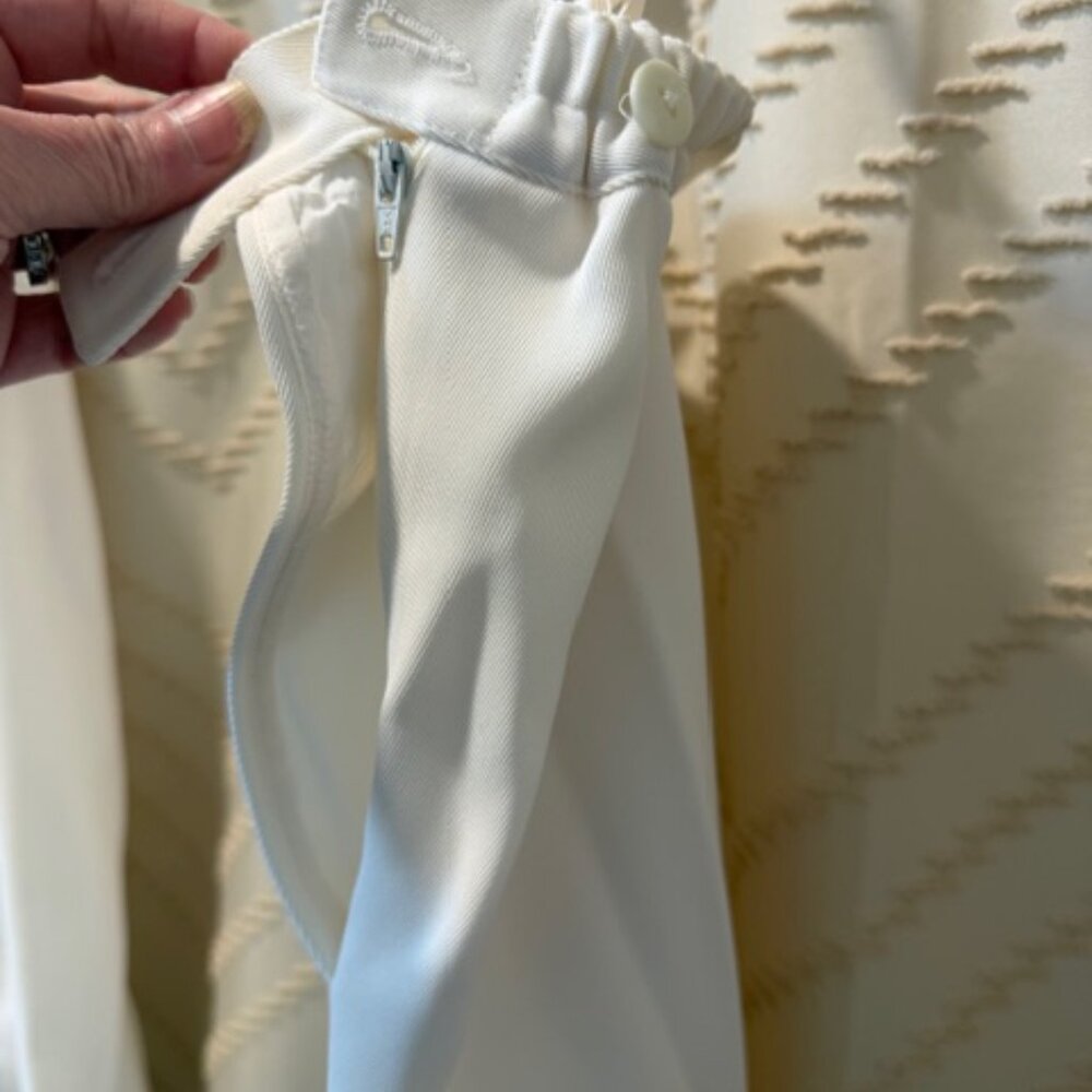John Meyer Norwich Pantsuit 14 Ivory Vintage 90s Lined Made Romania - Picture 11 of 16